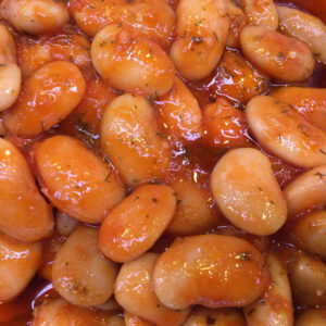 Bohnen mit Tomatensauce  100g