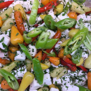 Schafskäse mit Paprika  100g